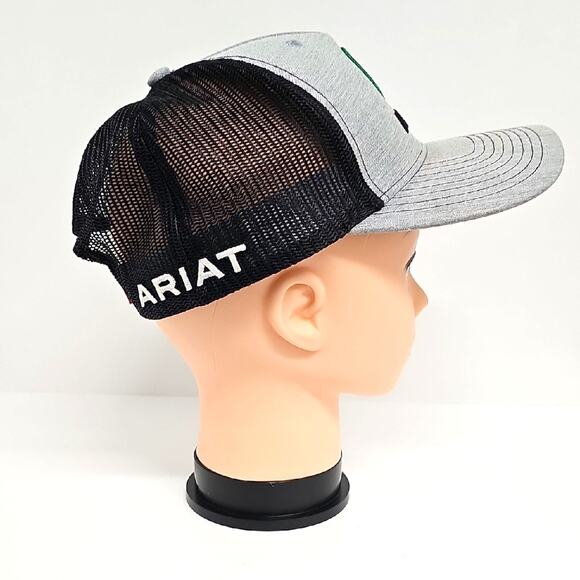 Ariat Baseball Cap Green White Red Mexican Flag Color Embroidered Logo Spellout - Picture 5 of 7
